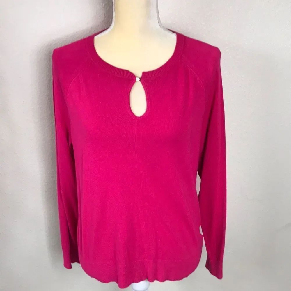 LIZ CLAIBORNE PINCK FIUCHA WOMAN BLOUSE SIZE L